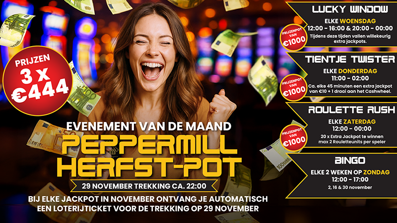 Casino Peppermill Actie kalender november